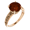 14K Gold Round Cut Solitaire Ring Setting - Antique Style Ring Mounting