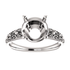 Sterling Silver Round Cut Solitaire Ring Setting - Antique Style Ring Mounting