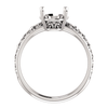 Sterling Silver Oval Cut Solitaire Ring Setting - Antique Style Ring Mounting