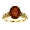 14K Gold Oval Cut Solitaire Ring Setting - Antique Style Ring Mounting