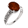 Sterling Silver Oval Cut Solitaire Ring Setting - Antique Style Ring Mounting