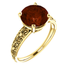 14K Gold Round Cut Solitaire Ring Setting - Antique Style Ring Mounting