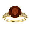 14K Gold Round Cut Solitaire Ring Setting - Antique Style Ring Mounting