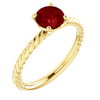 14K Gold Round Cut Solitaire Ring Setting - Classic Rope Style Ring Mounting