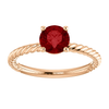 14K Gold Round Cut Solitaire Ring Setting - Classic Rope Style Ring Mounting