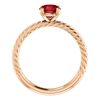 14K Gold Round Cut Solitaire Ring Setting - Classic Rope Style Ring Mounting