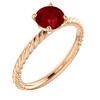 14K Gold Round Cut Solitaire Ring Setting - Classic Rope Style Ring Mounting