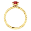 14K Gold Round Cut Solitaire Ring Setting - Classic Rope Style Ring Mounting