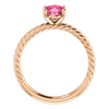 14K Gold Oval Cut Solitaire Ring Setting - Classic Rope Style Ring Mounting