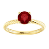 14K Gold Round Cut Solitaire Ring Setting - Classic Rope Style Ring Mounting