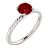 Sterling Silver Round Cut Solitaire Ring Setting - Classic Rope Style Ring Mounting