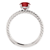 Sterling Silver Round Cut Solitaire Ring Setting - Classic Rope Style Ring Mounting