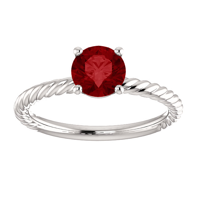 14K Gold Round Cut Solitaire Ring Setting - Classic Rope Style Ring Mounting