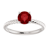 Sterling Silver Round Cut Solitaire Ring Setting - Classic Rope Style Ring Mounting