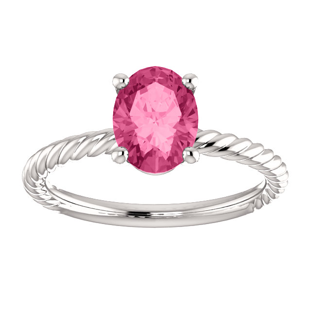 Sterling Silver Oval Cut Solitaire Ring Setting - Classic Rope Style Ring Mounting