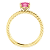 14K Gold Oval Cut Solitaire Ring Setting - Classic Rope Style Ring Mounting