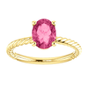 14K Gold Oval Cut Solitaire Ring Setting - Classic Rope Style Ring Mounting