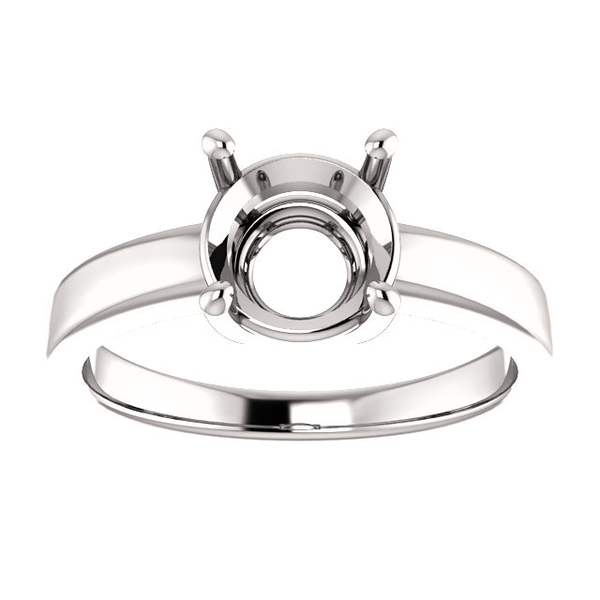 Sterling Silver Round Cut Solitaire Ring Setting - Claw Style Ring Mounting Sterling Silver Round Cut Solitaire Ring Setting - Claw Style Ring Mounting