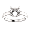 14K Gold Round Cut Solitaire Ring Setting - Claw Style Ring Mounting