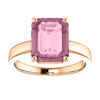 14K Gold Emerald Cut Solitaire Ring Setting - Claw Style Ring Mounting