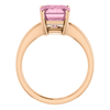 14K Gold Emerald Cut Solitaire Ring Setting - Claw Style Ring Mounting