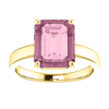 14K Gold Emerald Cut Solitaire Ring Setting - Claw Style Ring Mounting
