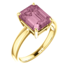 14K Gold Emerald Cut Solitaire Ring Setting - Claw Style Ring Mounting