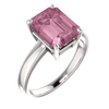 14K Gold Emerald Cut Solitaire Ring Setting - Claw Style Ring Mounting
