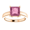 14K Gold Square/Princess Cut Solitaire Ring Setting - Claw Style Ring Mounting