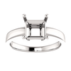 Sterling Silver Square/Princess Cut Solitaire Ring Setting - Claw Style Ring Mounting