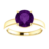 14K Gold Round Cut Solitaire Ring Setting - Claw Style Ring Mounting