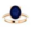 14K Gold Oval Cut Solitaire Ring Setting - Double Claw Style Ring Mounting