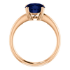 14K Gold Oval Cut Solitaire Ring Setting - Double Claw Style Ring Mounting