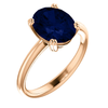 14K Gold Oval Cut Solitaire Ring Setting - Double Claw Style Ring Mounting