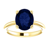 14K Gold Oval Cut Solitaire Ring Setting - Double Claw Style Ring Mounting