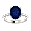 14K Gold Oval Cut Solitaire Ring Setting - Double Claw Style Ring Mounting