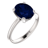 14K Gold Oval Cut Solitaire Ring Setting - Double Claw Style Ring Mounting