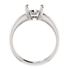 Sterling Silver Oval Cut Solitaire Ring Setting - Double Claw Style Ring Mounting