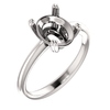 14K Gold Oval Cut Solitaire Ring Setting - Double Claw Style Ring Mounting