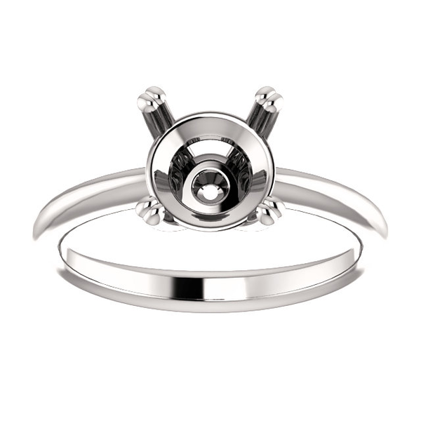 Sterling Silver Round Cut Solitaire Ring Setting - Double Claw Style Ring Mounting Sterling Silver Round Cut Solitaire Ring Setting - Double Claw Style Ring Mounting