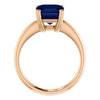 14K Gold Emerald Cut Solitaire Ring Setting - Double Claw Style Ring Mounting