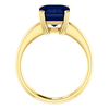 14K Gold Emerald Cut Solitaire Ring Setting - Double Claw Style Ring Mounting