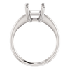 14K Gold Emerald Cut Solitaire Ring Setting - Double Claw Style Ring Mounting