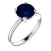 Sterling Silver Round Cut Solitaire Ring Setting - Double Claw Style Ring Mounting