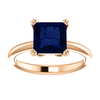 14K Gold Square/Princess Cut Solitaire Ring Setting - Double Claw Style Ring Mounting