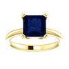 14K Gold Square/Princess Cut Solitaire Ring Setting - Double Claw Style Ring Mounting