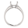 Sterling Silver Square/Princess Cut Solitaire Ring Setting - Double Claw Style Ring Mounting