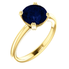 14K Gold Round Cut Solitaire Ring Setting - Double Claw Style Ring Mounting