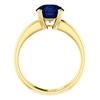 14K Gold Round Cut Solitaire Ring Setting - Double Claw Style Ring Mounting