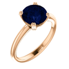 14K Gold Round Cut Solitaire Ring Setting - Double Claw Style Ring Mounting